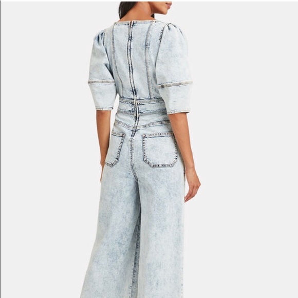 NWT Ulla Johnson Jasper acid wash denim jumpsuit - Picture 4 of 4